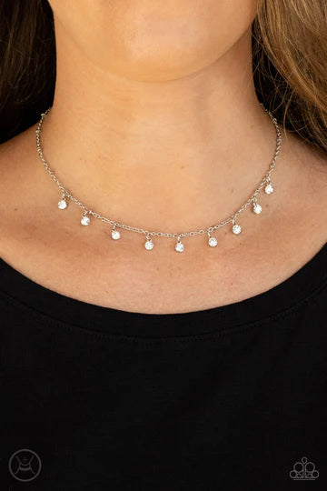 Dainty Diva - White Choker Necklace